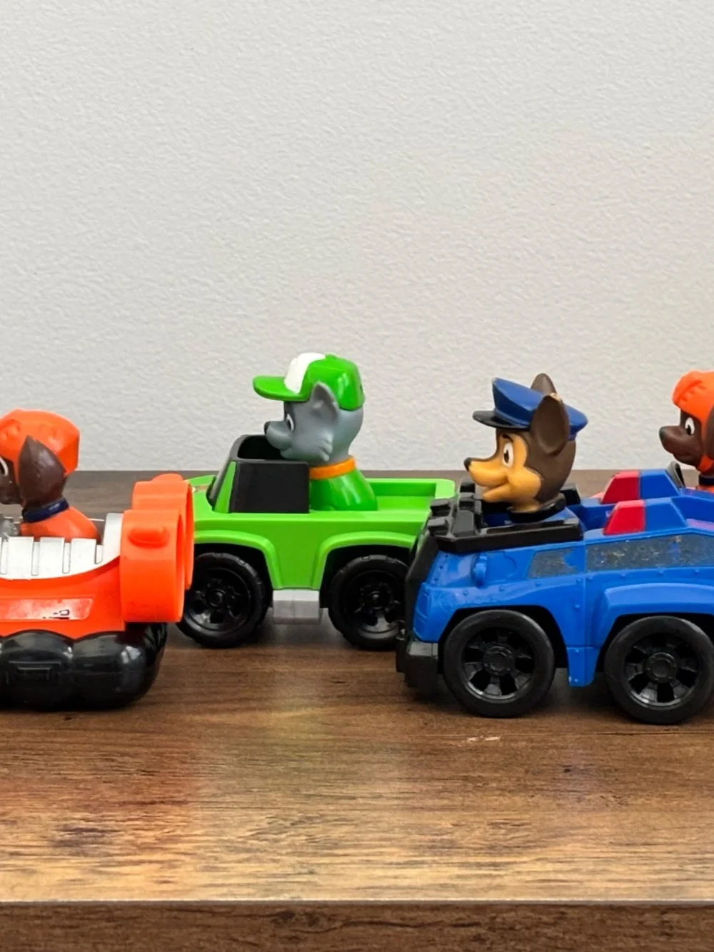 Paw Patrol Rescue Racers Vehicles Rocky Zuma Chase Figures Toy Cars LOT Set of 4